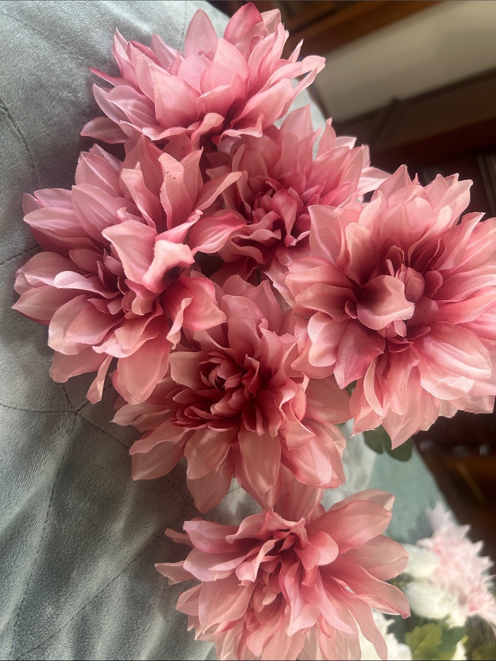 Pink Artificial Dahlia Flower Stem Bouquet - Decorative Home Accent